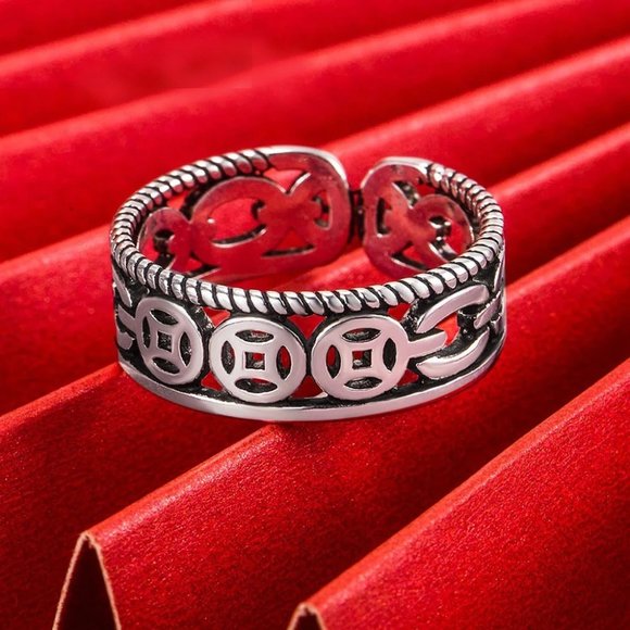 925 Sterling Silver Rings Women Love Knot Rings Open Finger Rings Open Ring - Picture 3 of 4